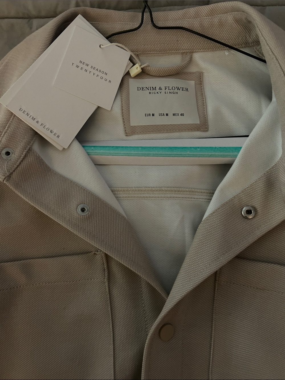 Denim & Flower Men's Light Beige Shirt Jacket BNWT
